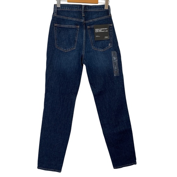 Silver Jeans Womens 25 Blue Highly Desirable High Rise Slim Straight Leg Dark - Picture 5 of 7